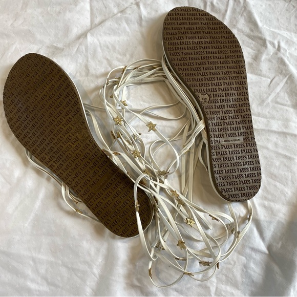 NWOT Tkees wrap sandals Lilu in Off white US 7 - Picture 4 of 6
